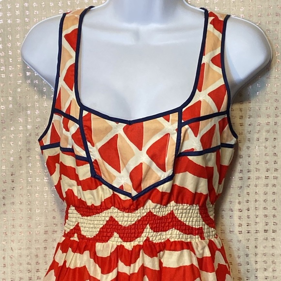 Anthropologie We Love Vera High Seas Dress with Smocked Waist & Cutout Back - Picture 2 of 9